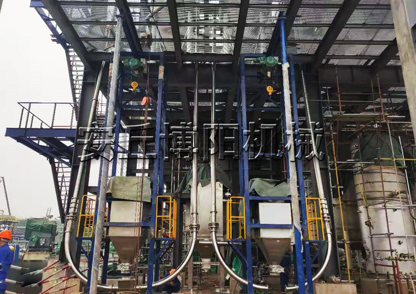 安丘博陽機械碳酸鋰管鏈輸送機可以達(dá)到三維輸送